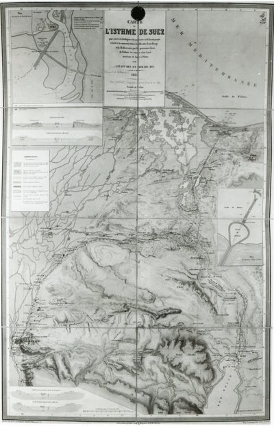 Vorbereitungskarte des Suezkanals, 1855 von French School